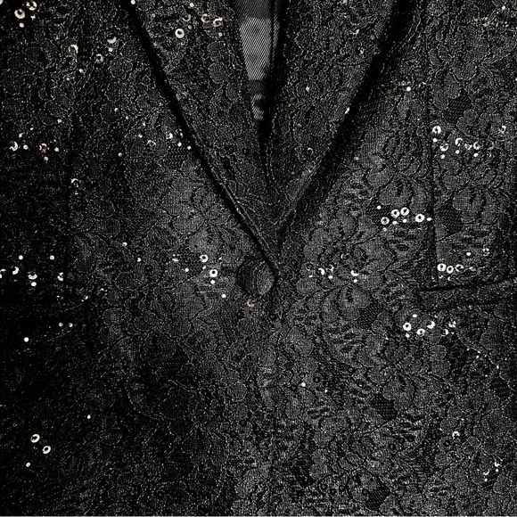 Zara lace sequin black blazer jacket - Picture 6 of 8